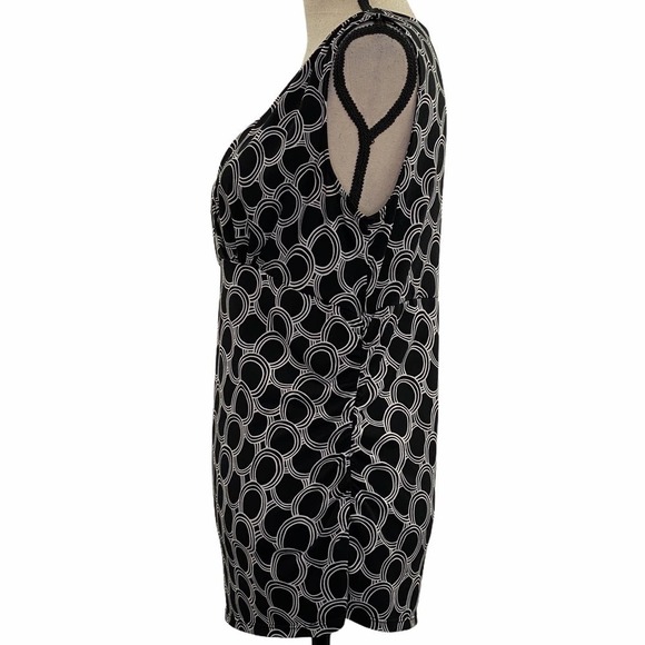 GEORGE Stretch Black White Geometric Blouse Large - Picture 5 of 9